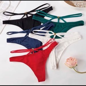 3 Large  Victoria’s Secret Panties Black and whites and Red